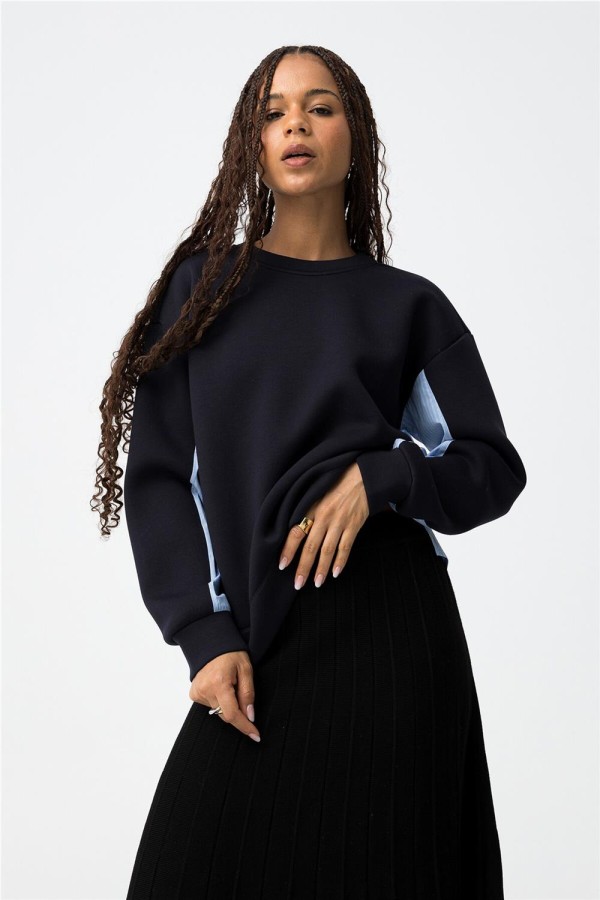 Sudadera Tiffosi Helike azul con contraste 2