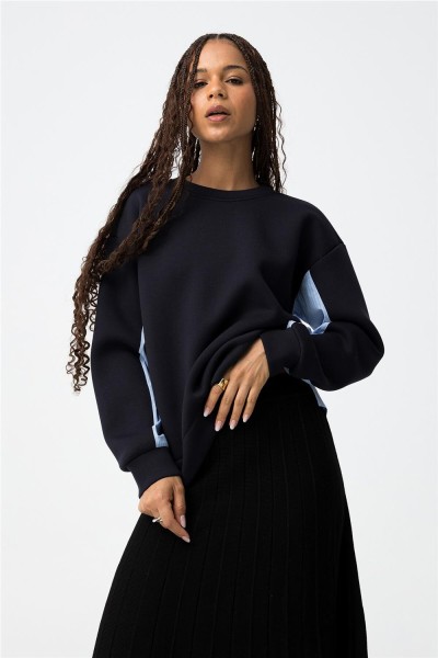 Sudadera Tiffosi Helike azul con contraste