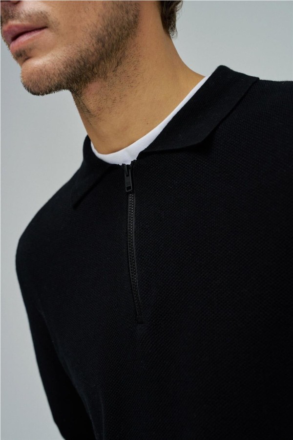 Jersey Salsa de punto con medio cierre