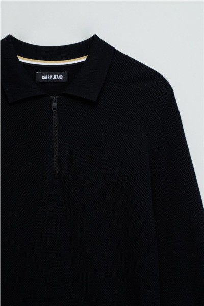 Jersey Salsa de punto con medio cierre