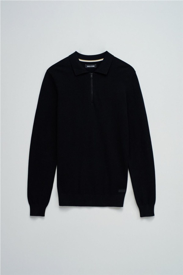 Jersey Salsa de punto con medio cierre