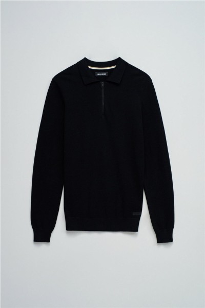 Jersey Salsa de punto con medio cierre