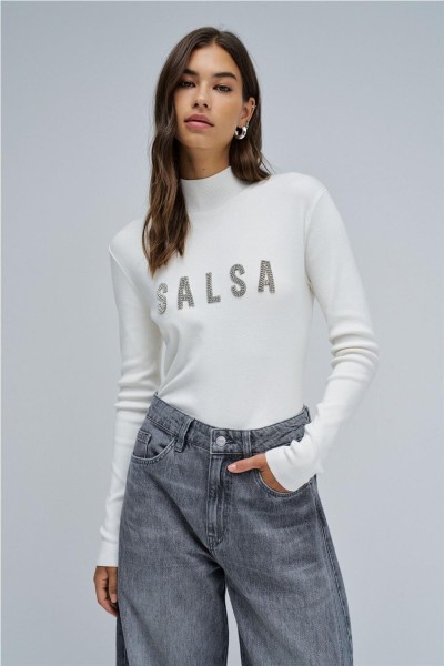 Jersey Salsa de punto acanalado con logo