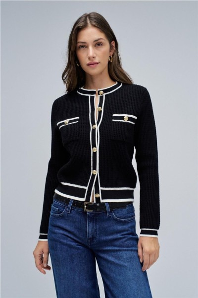 Cárdigan Salsa con botones dorados