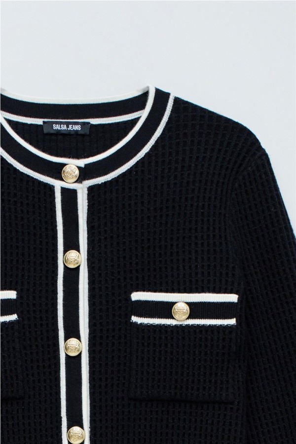 Cárdigan Salsa con botones dorados