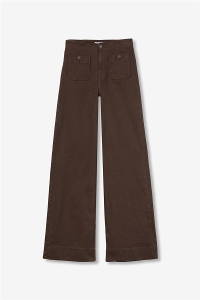 Vaquero Tiffosi wide leg marrón oscuro