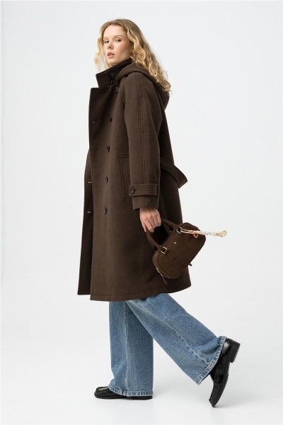 Abrigo Tiffosi largo chocolate