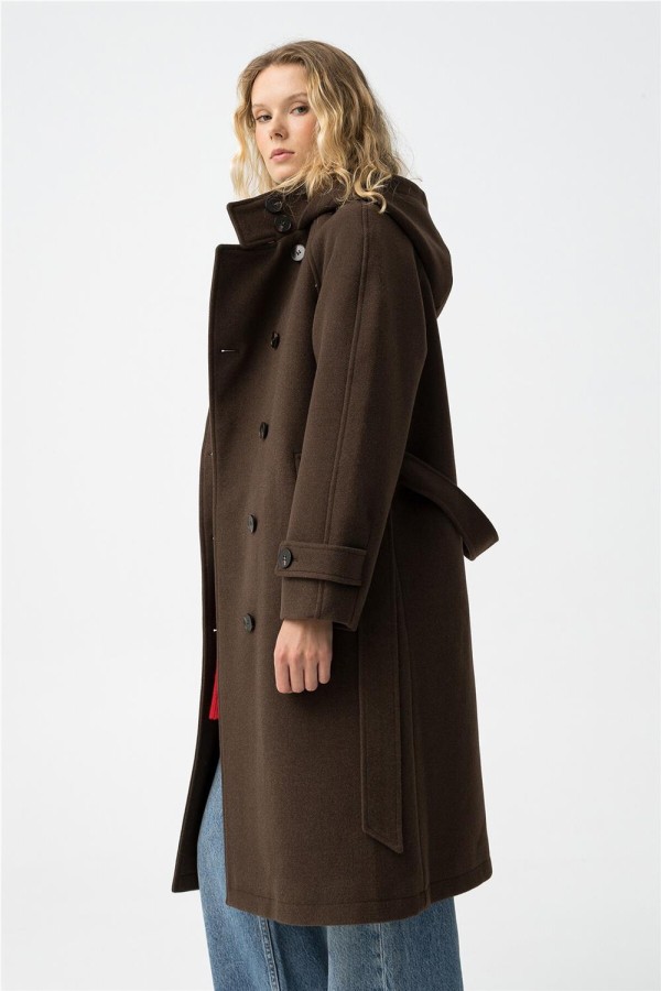 Abrigo Tiffosi largo chocolate