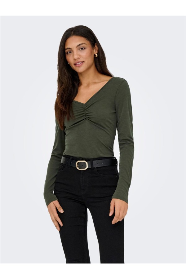 ONLFREE LIFE L/S SLUB  V-NECK