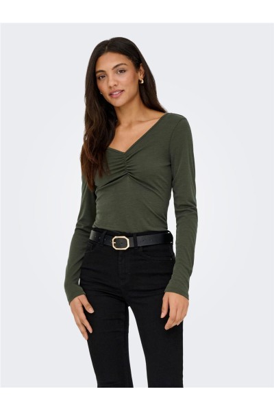 ONLFREE LIFE L/S SLUB  V-NECK