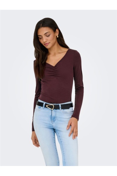 ONLFREE LIFE L/S SLUB  V-NECK