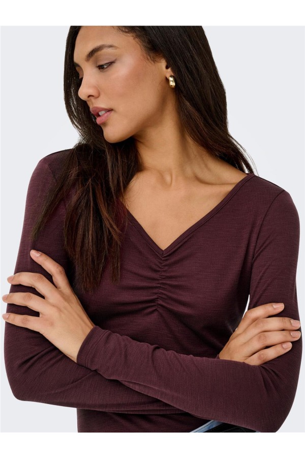 ONLFREE LIFE L/S SLUB  V-NECK