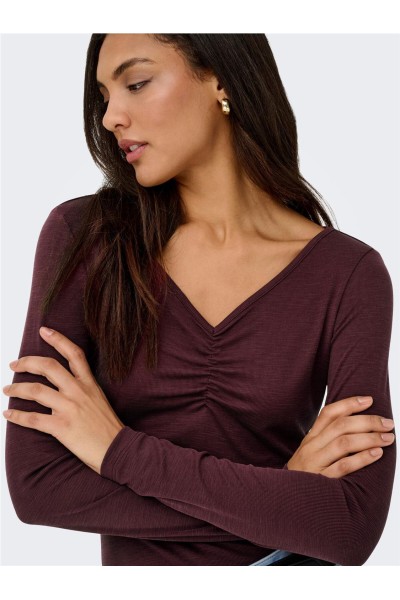 ONLFREE LIFE L/S SLUB  V-NECK