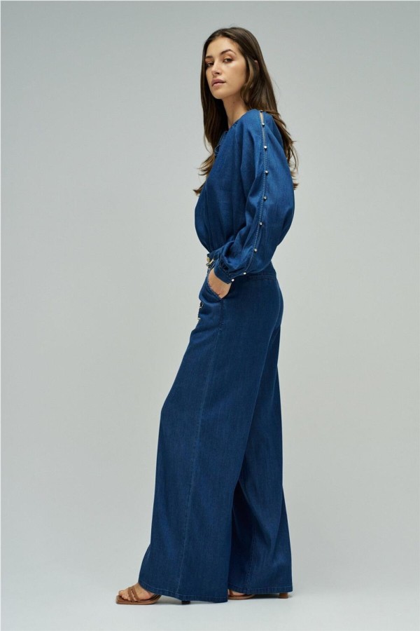 Pantalón Salsa chino con pierna wide...