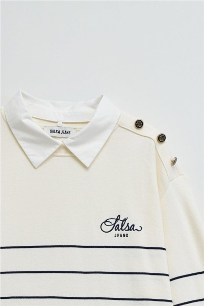 Sudadera Salsa combinada con camisa