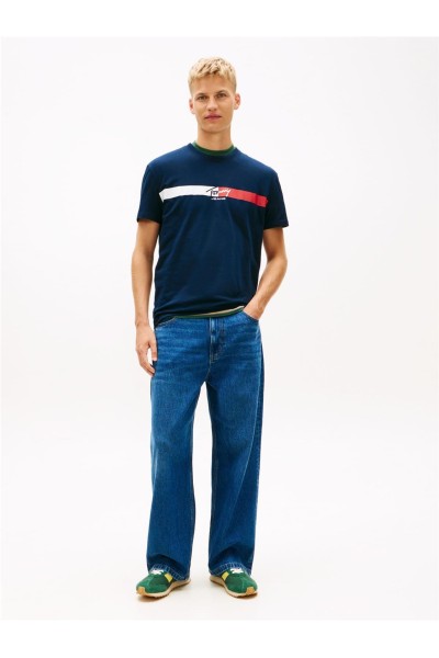 Camiseta Tommy Jeans de punto con logo con la firma