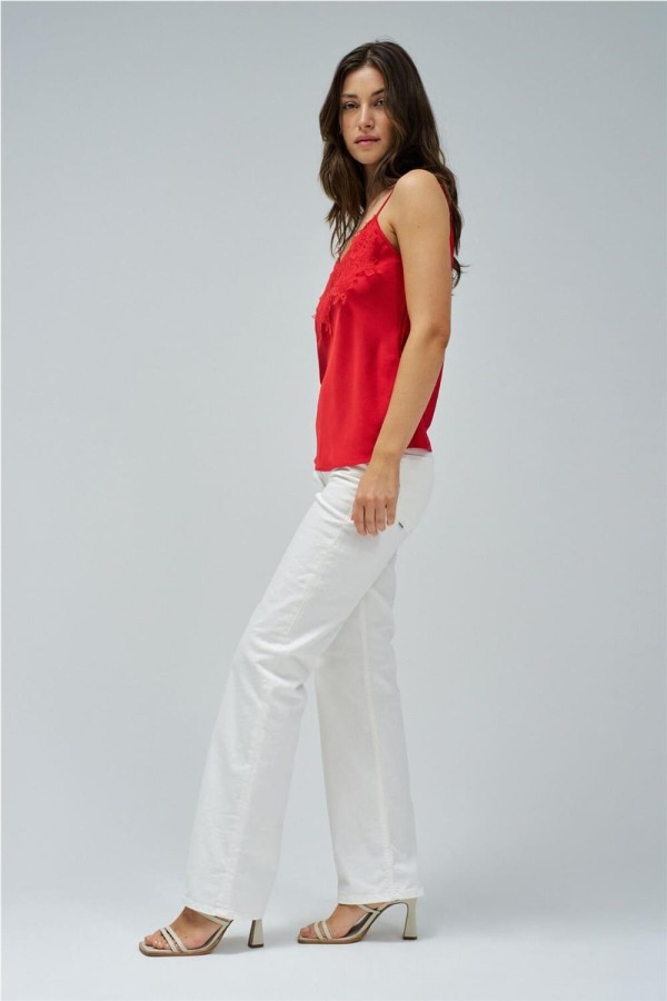 Top satinado Salsa con encaje 2