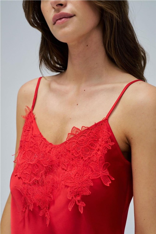 Top satinado Salsa con encaje