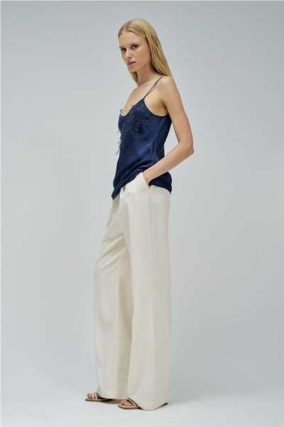 Top satinado Salsa con encaje