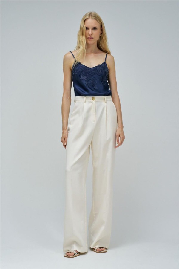 Top satinado Salsa con encaje