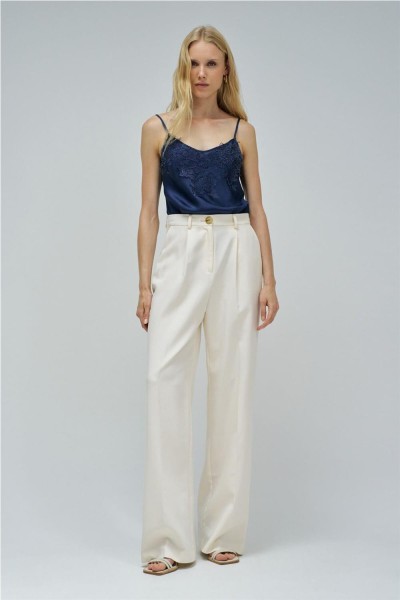 Top satinado Salsa con encaje