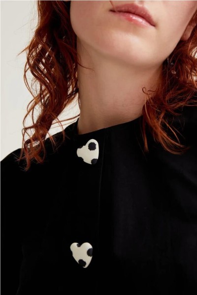 Top Compañía Fantástica 100% algodón con botones de corazones