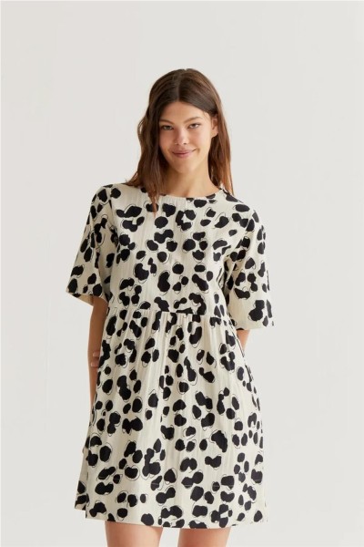 Vestido Compañía Fantástica corto con estampado Dalmatian