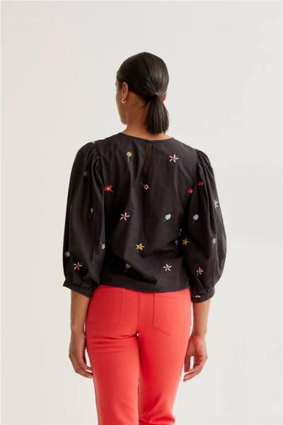 Top Compañía Fantástica con estampado Black Gardener Flowers