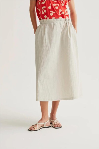 Falda midi blanco roto