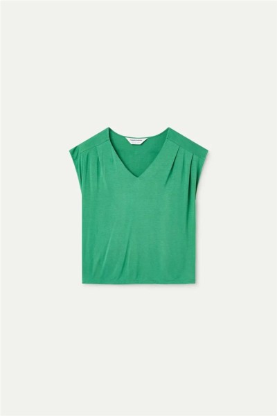 Camiseta Compañía Fantástica verde manga sisa