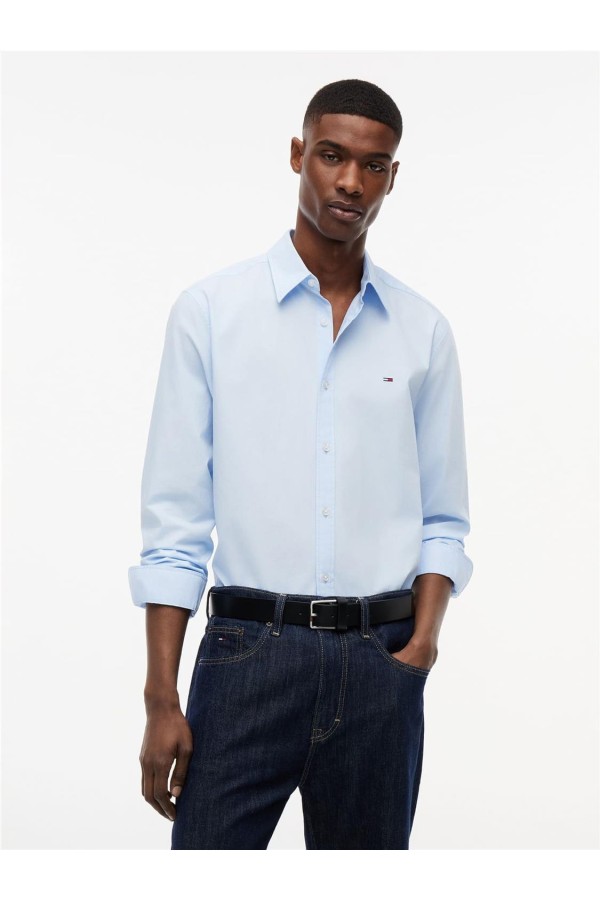 Camisa Tommy Jeans de popelín con logo bordado