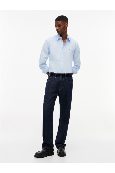 Camisa Tommy Jeans de popelín con logo bordado