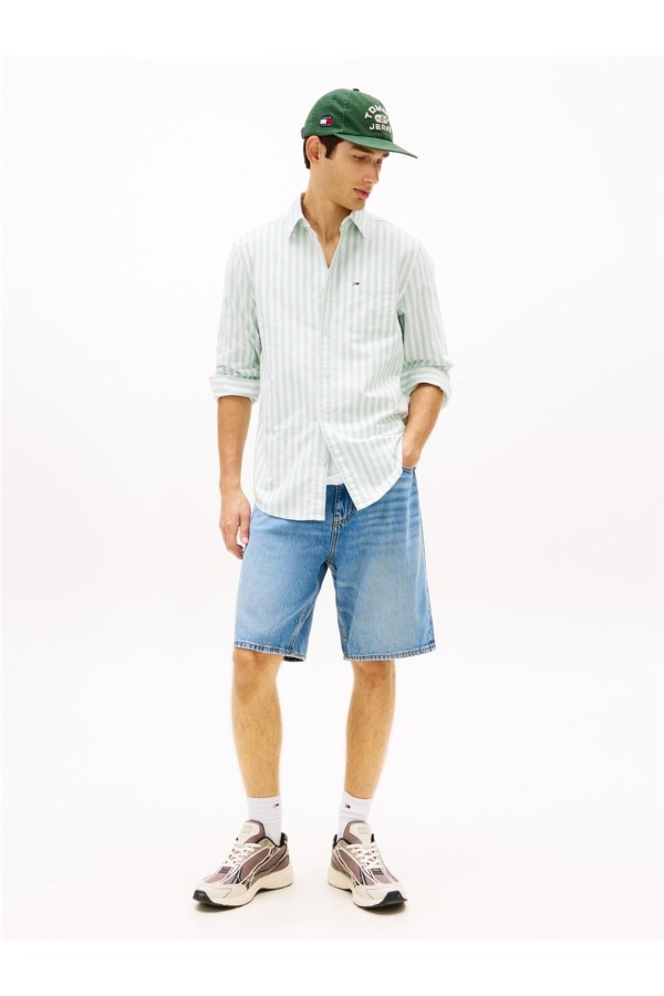 Camisa Tommy Jeans oxford de rayas