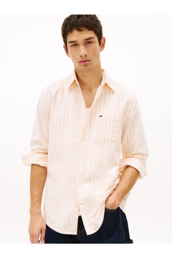 Camisa Tommy Jeans oxford de rayas