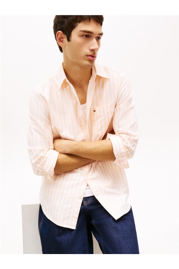 Camisa Tommy Jeans oxford de rayas