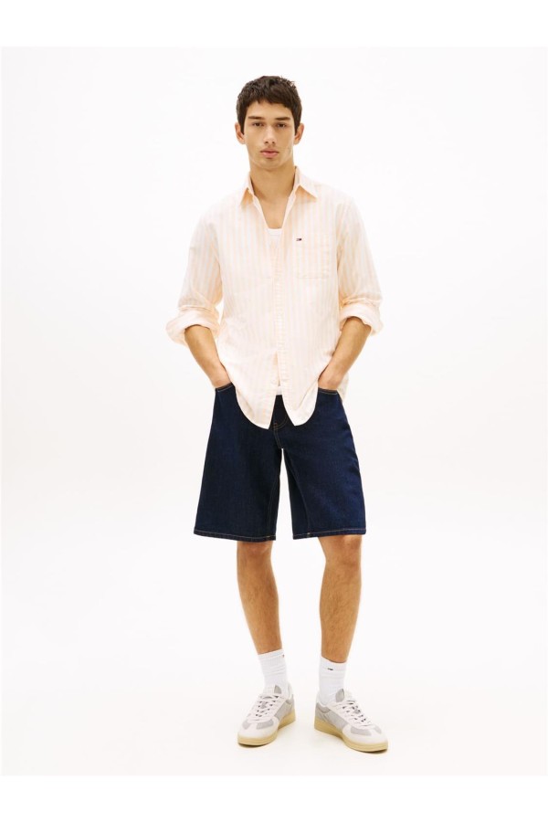 Camisa Tommy Jeans oxford de rayas