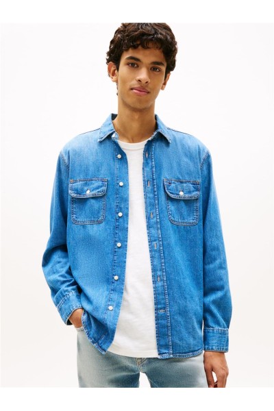 Camisa Tommy Jeans denim relaxed fit