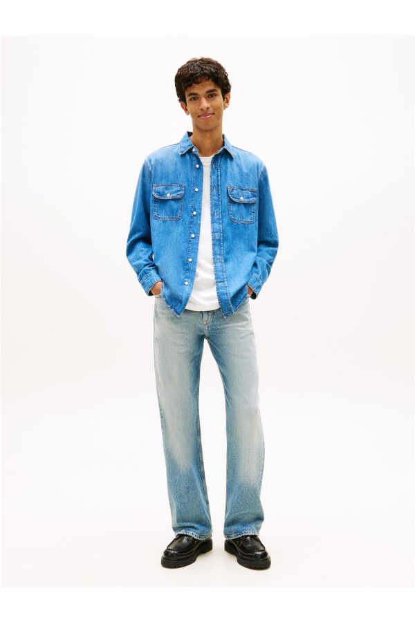 Camisa Tommy Jeans denim relaxed fit