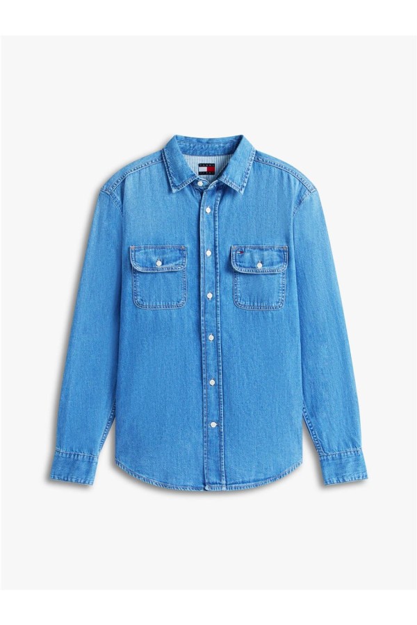 Camisa Tommy Jeans denim relaxed fit