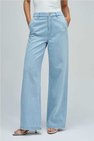 Pantalón Salsa chino wide leg en lightdenim