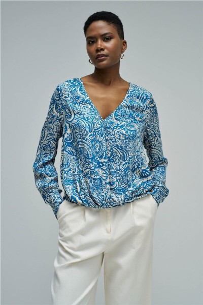 Blusa Salsa satinada con patrón floral