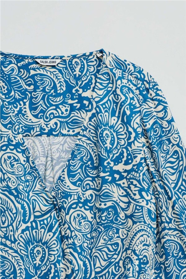 Blusa Salsa satinada con patrón floral