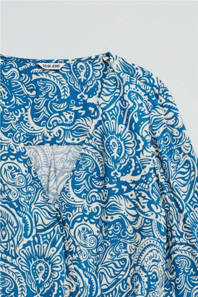 Blusa Salsa satinada con patrón floral