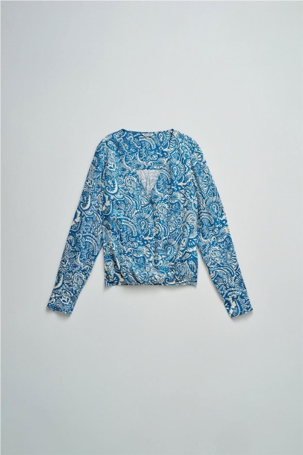 Blusa Salsa satinada con patrón floral