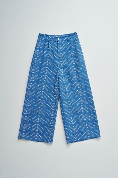 Pantalón Salsa chino cropped wide con bordados