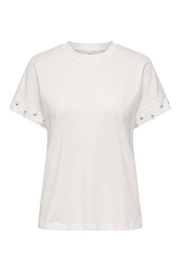 Camiseta Only Olivia con abalorios en...