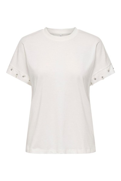 Camiseta Only Olivia con abalorios en la manga