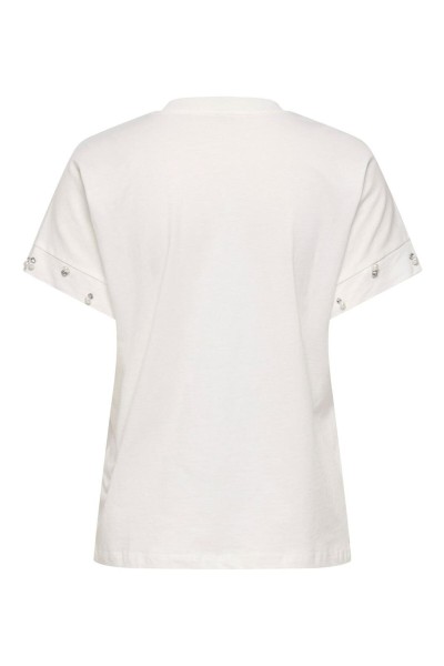 Camiseta Only Olivia con abalorios en la manga