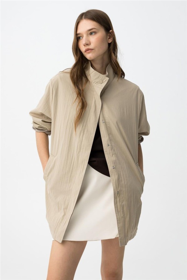 Chaqueta Tiffosi oversize beige