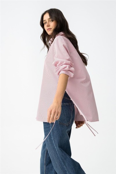 Camisa Tiffosi relaxed de rayas rojas